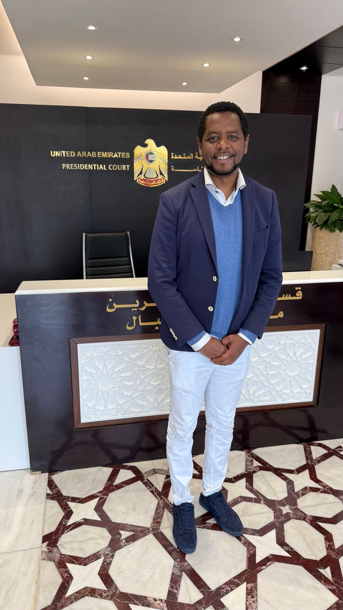 Michel Tzsfaldet at the United Arab Emirates Presidential Court in Abu Dhabi.
